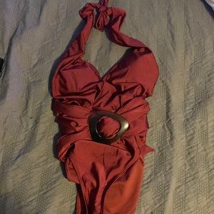 Nicole Miller, Sexy Deep red bathing suit. Like new, worn once!